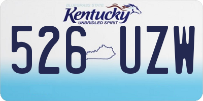 KY license plate 526UZW