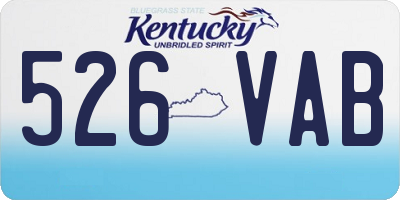 KY license plate 526VAB