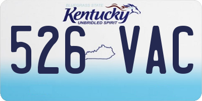 KY license plate 526VAC