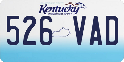KY license plate 526VAD