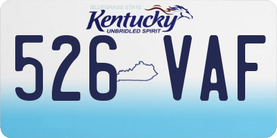 KY license plate 526VAF