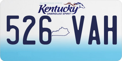 KY license plate 526VAH
