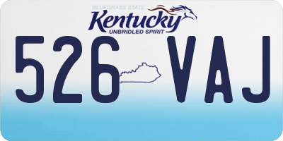 KY license plate 526VAJ