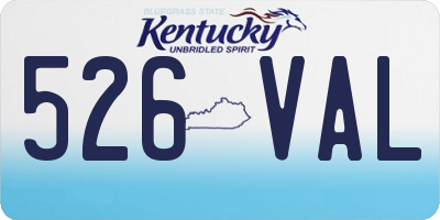 KY license plate 526VAL