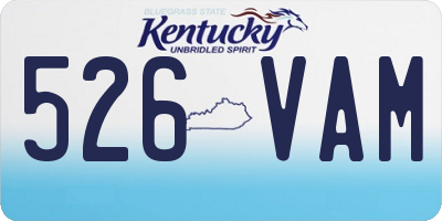 KY license plate 526VAM