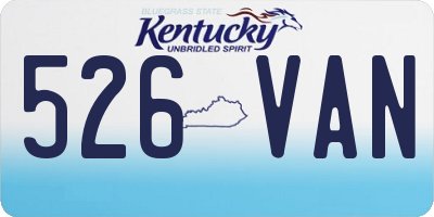 KY license plate 526VAN