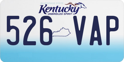 KY license plate 526VAP