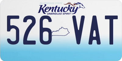 KY license plate 526VAT