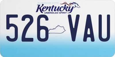 KY license plate 526VAU
