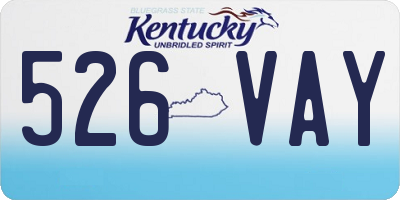 KY license plate 526VAY