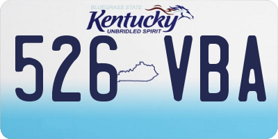 KY license plate 526VBA