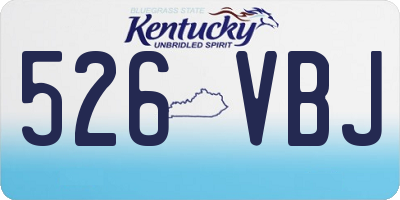 KY license plate 526VBJ