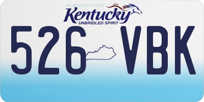 KY license plate 526VBK
