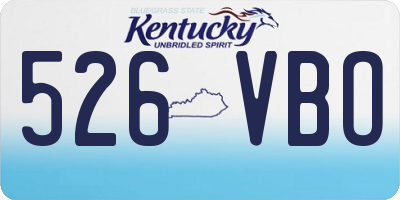KY license plate 526VBO