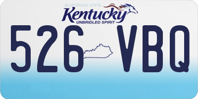 KY license plate 526VBQ