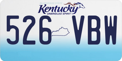 KY license plate 526VBW