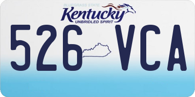 KY license plate 526VCA