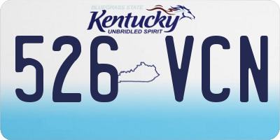 KY license plate 526VCN