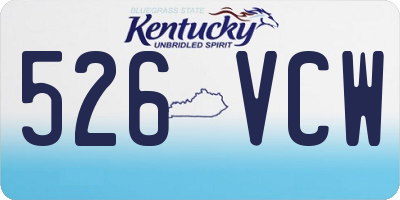 KY license plate 526VCW