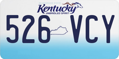 KY license plate 526VCY