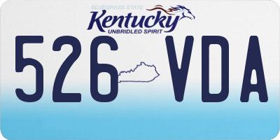 KY license plate 526VDA