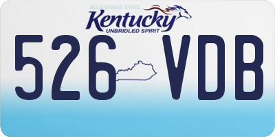 KY license plate 526VDB