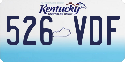 KY license plate 526VDF