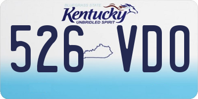 KY license plate 526VDO