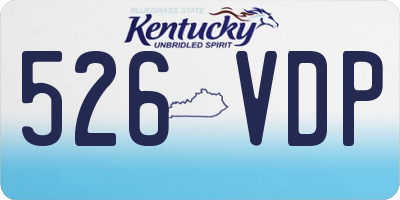 KY license plate 526VDP