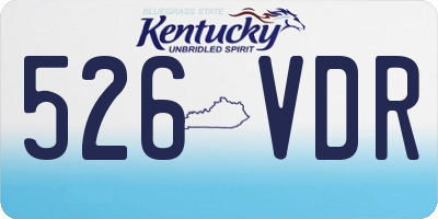 KY license plate 526VDR