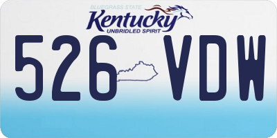 KY license plate 526VDW
