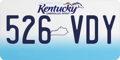 KY license plate 526VDY