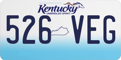 KY license plate 526VEG