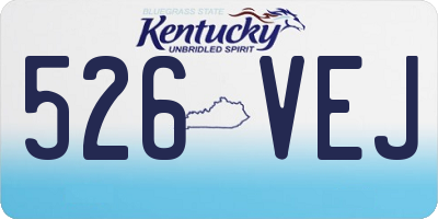 KY license plate 526VEJ