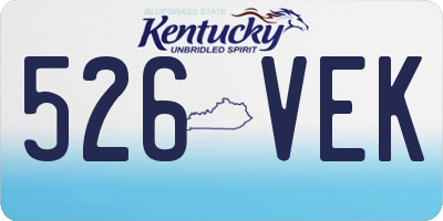 KY license plate 526VEK