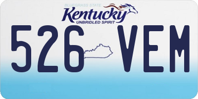 KY license plate 526VEM