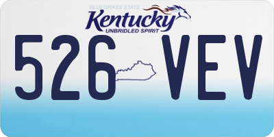 KY license plate 526VEV