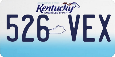 KY license plate 526VEX