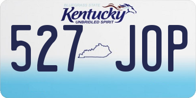 KY license plate 527JOP