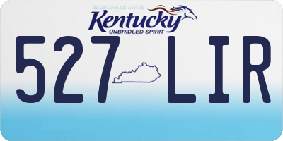 KY license plate 527LIR