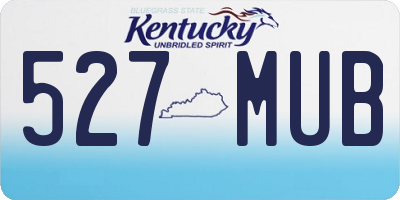 KY license plate 527MUB