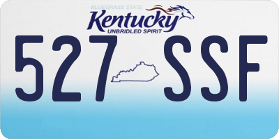 KY license plate 527SSF