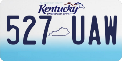 KY license plate 527UAW