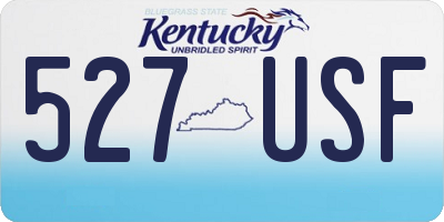 KY license plate 527USF