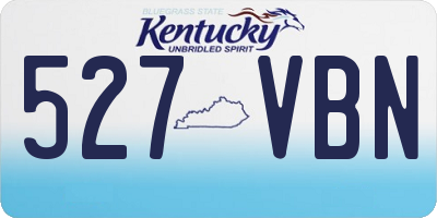 KY license plate 527VBN