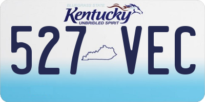 KY license plate 527VEC