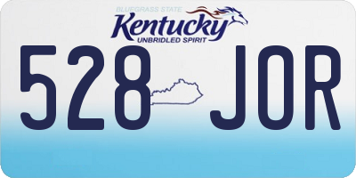 KY license plate 528JOR