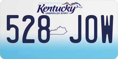 KY license plate 528JOW