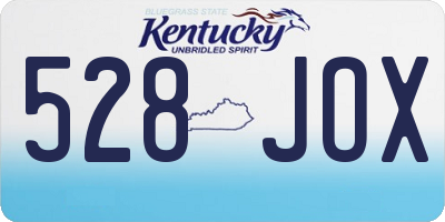 KY license plate 528JOX