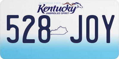 KY license plate 528JOY